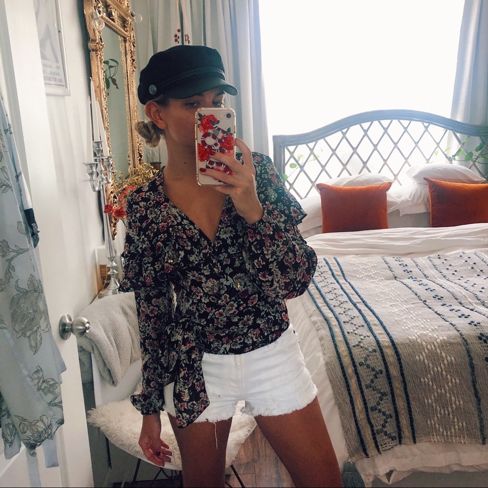 Wrap Floral Blouse
